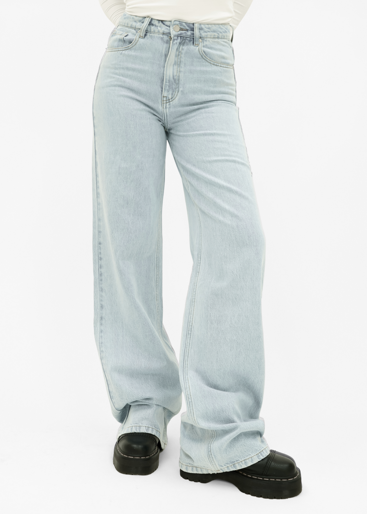 High waist super wide leg jeans light blue (tall)