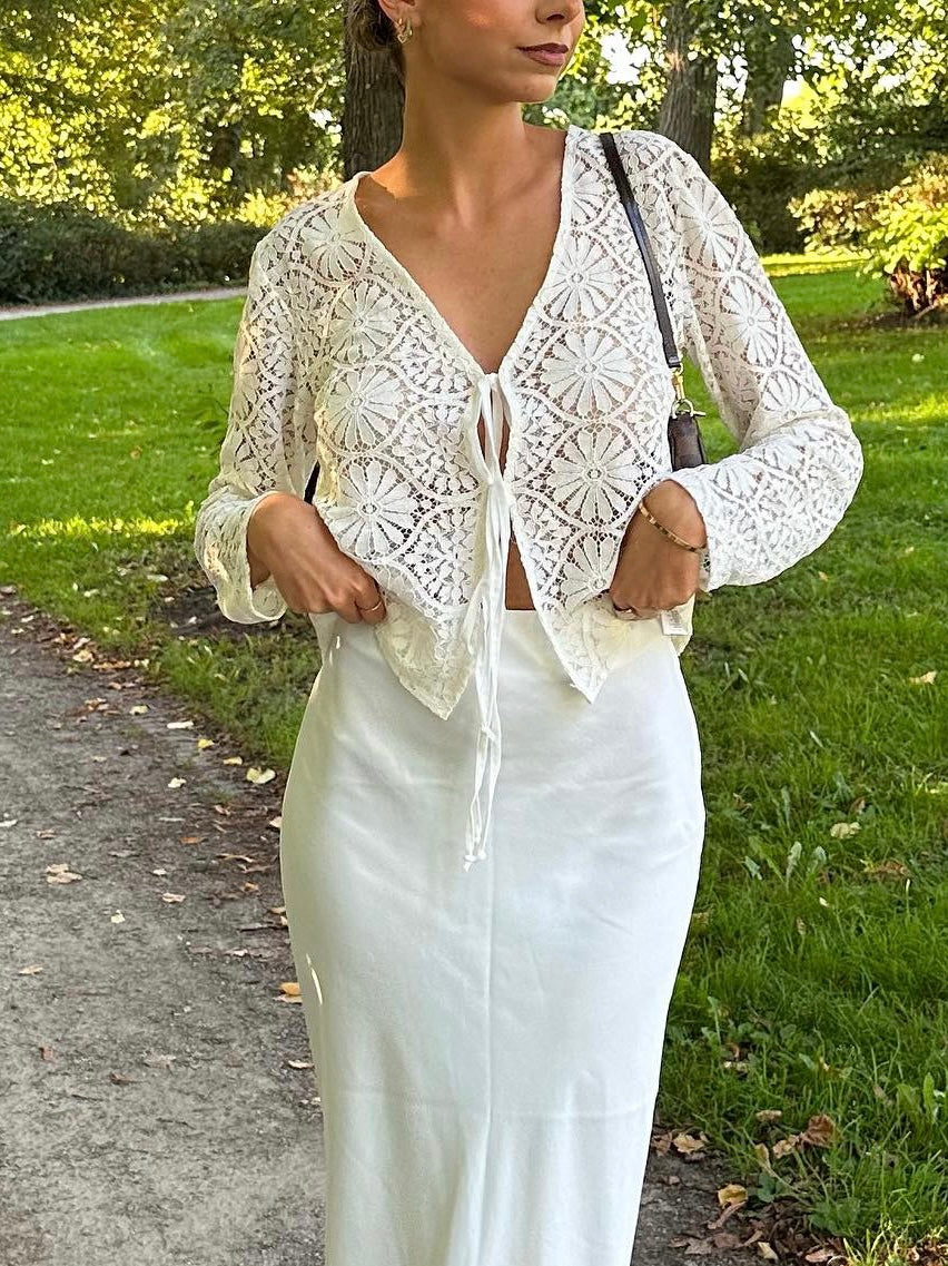Angelina lace blouse - White