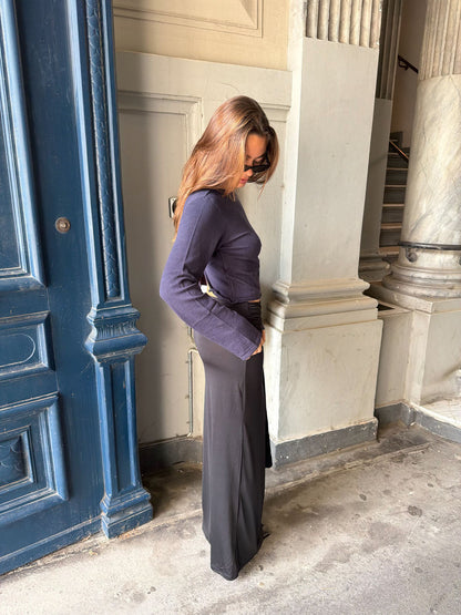 Simona 2 ways tie blouse - Navy