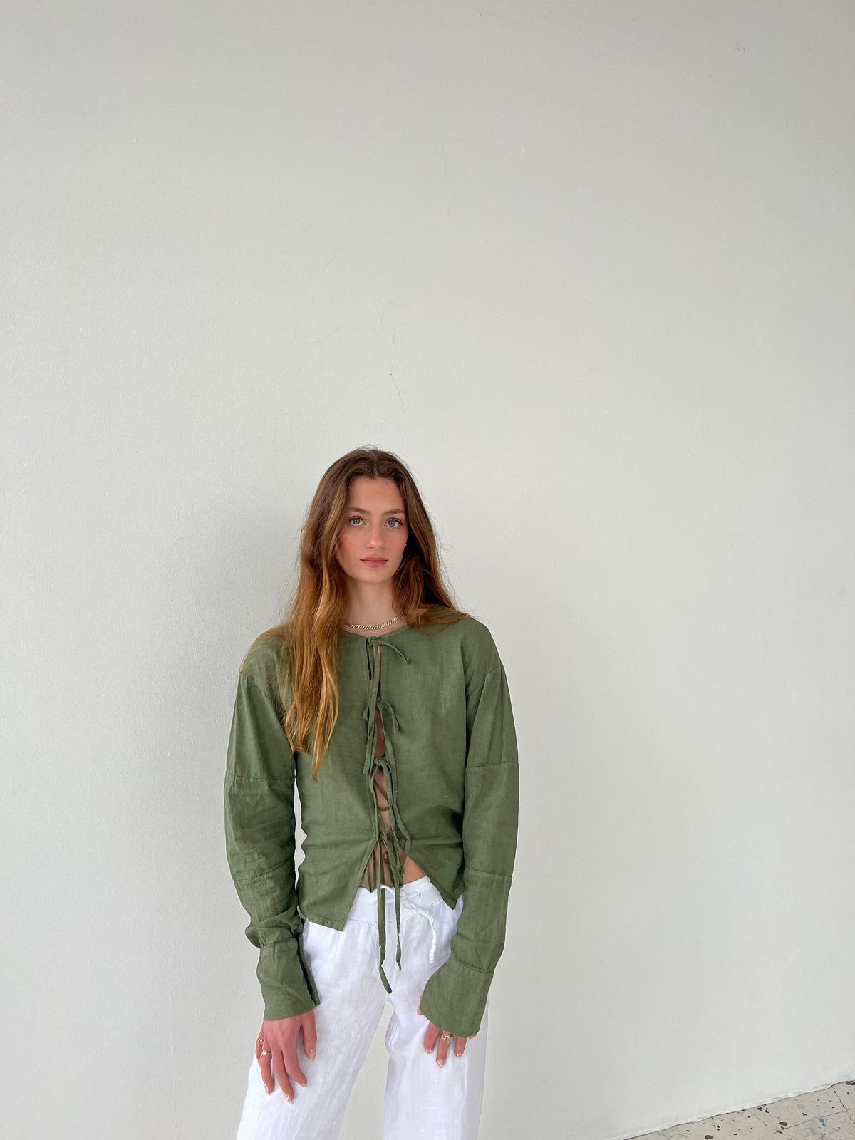 Angel linen blouse - khaki