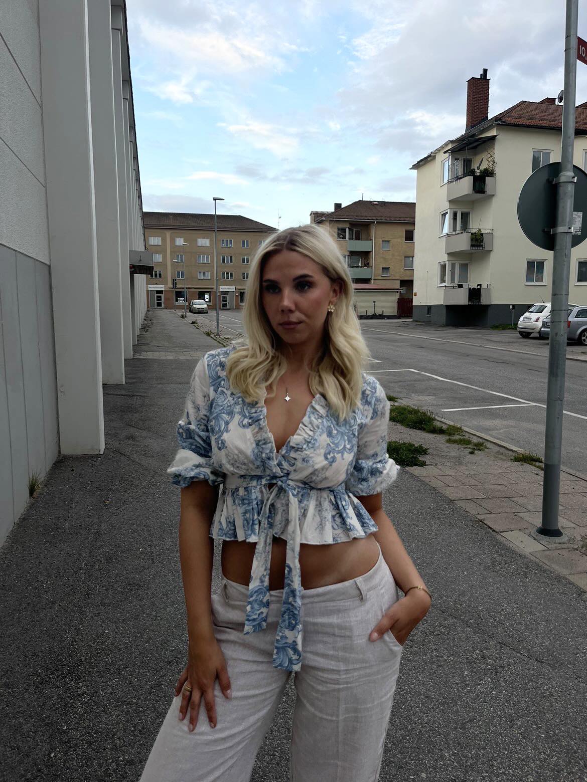 Agathe blouse - White/blue