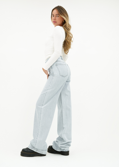 High waist super wide leg jeans light blue (tall)
