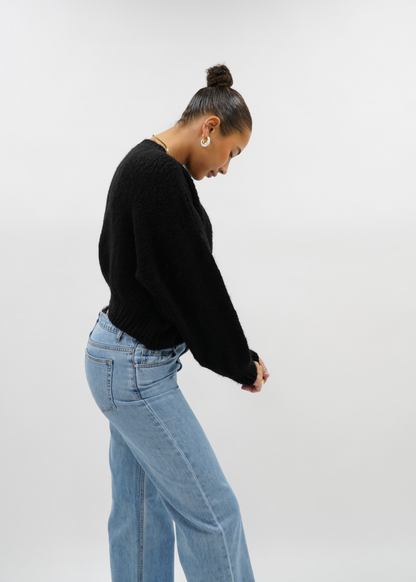 Knitted sweater black (tall)