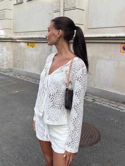 Angelina lace blouse - White