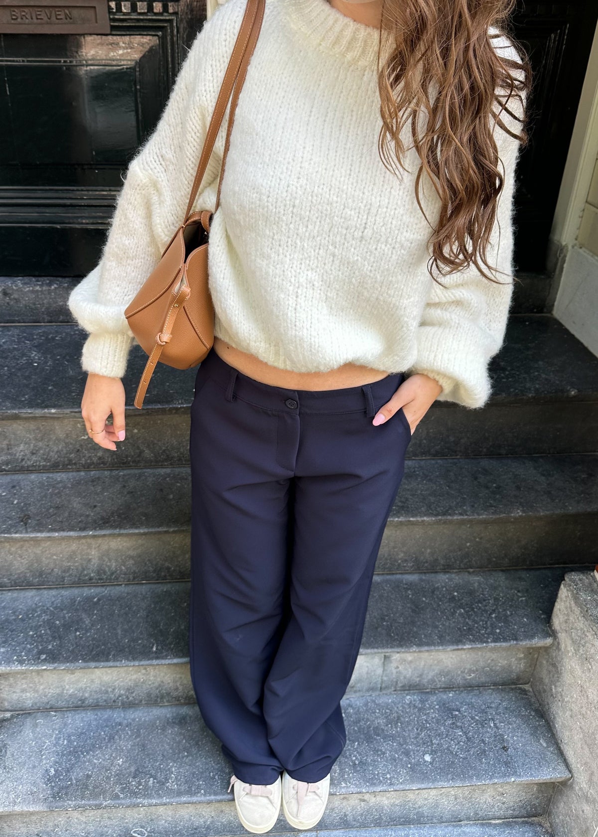 Knitted sweater crème (tall)