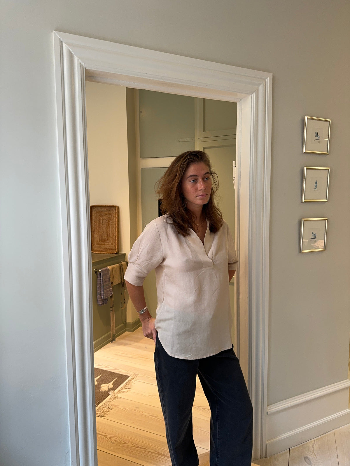 Ria linen blouse - Beige
