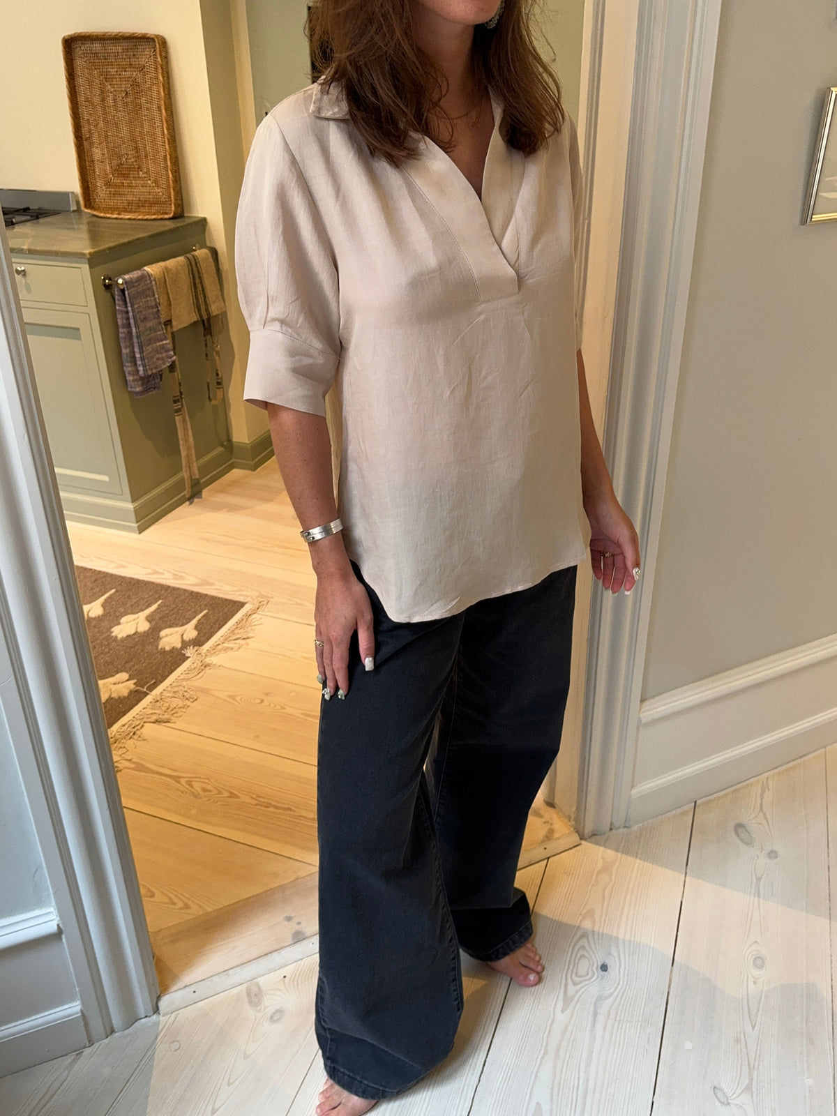 Ria linen blouse - Beige
