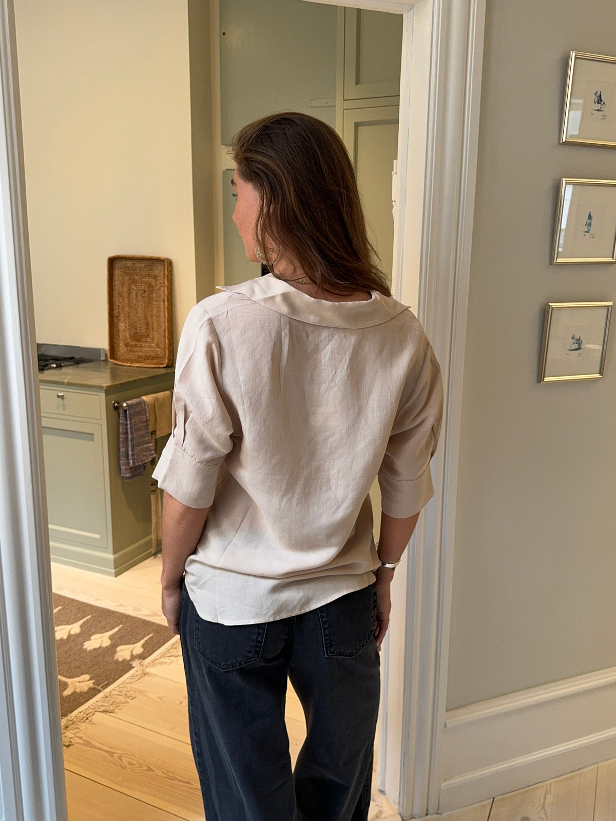 Ria linen blouse - Beige