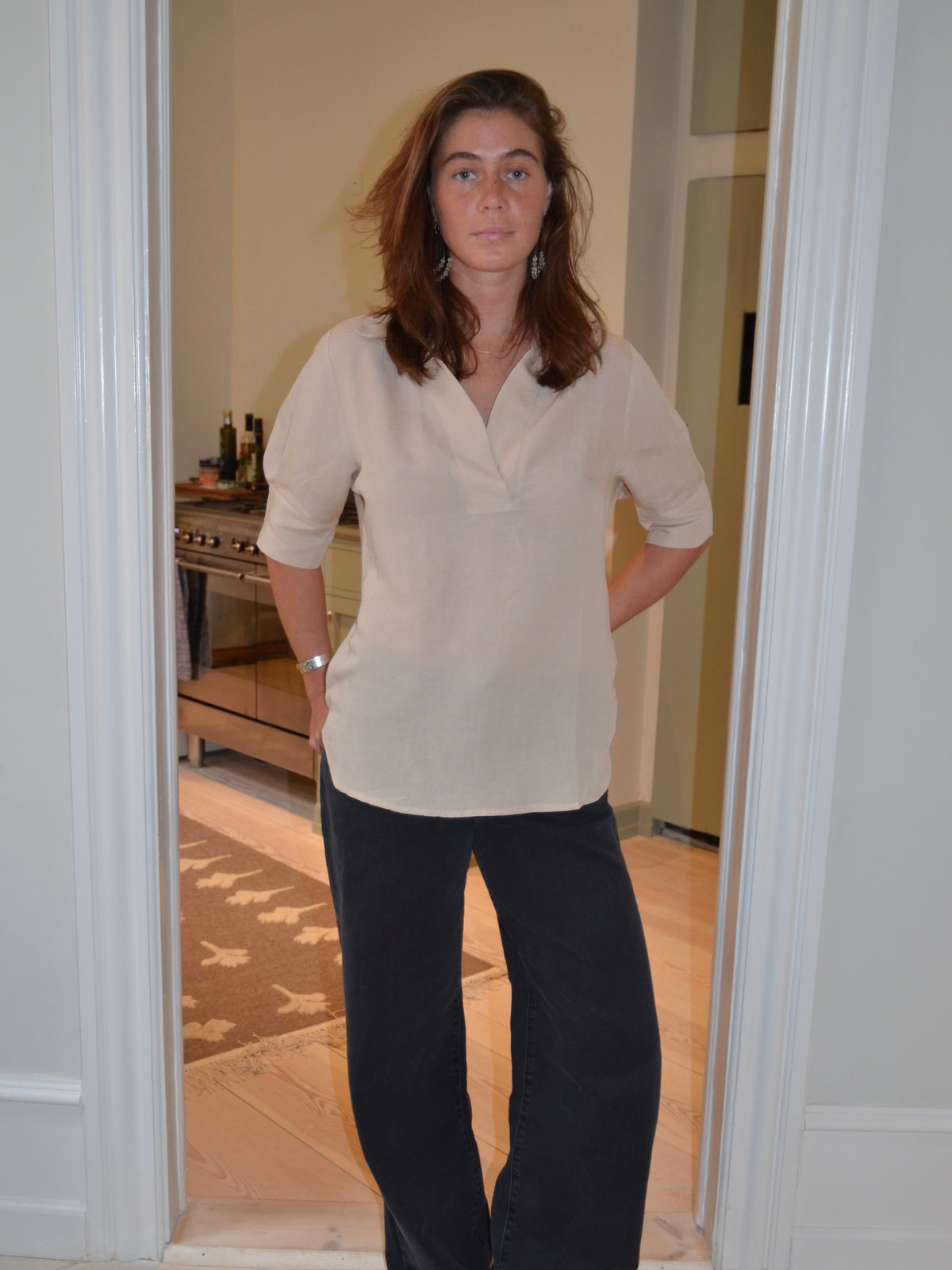 Ria linen blouse - Beige