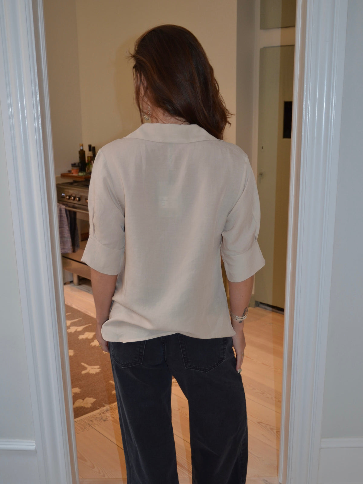 Ria linen blouse - Beige