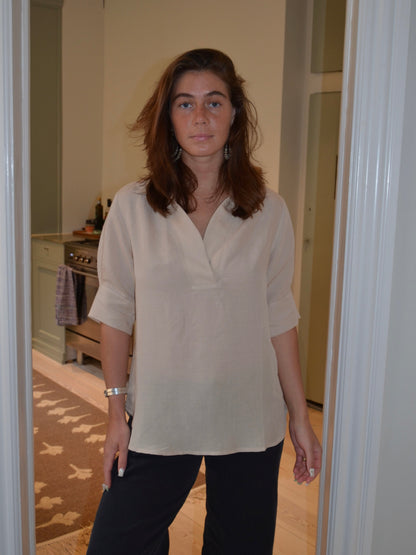 Ria linen blouse - Beige