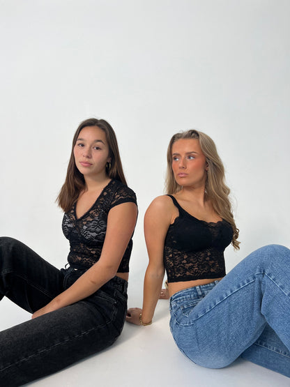 Hemilly lace top - Black