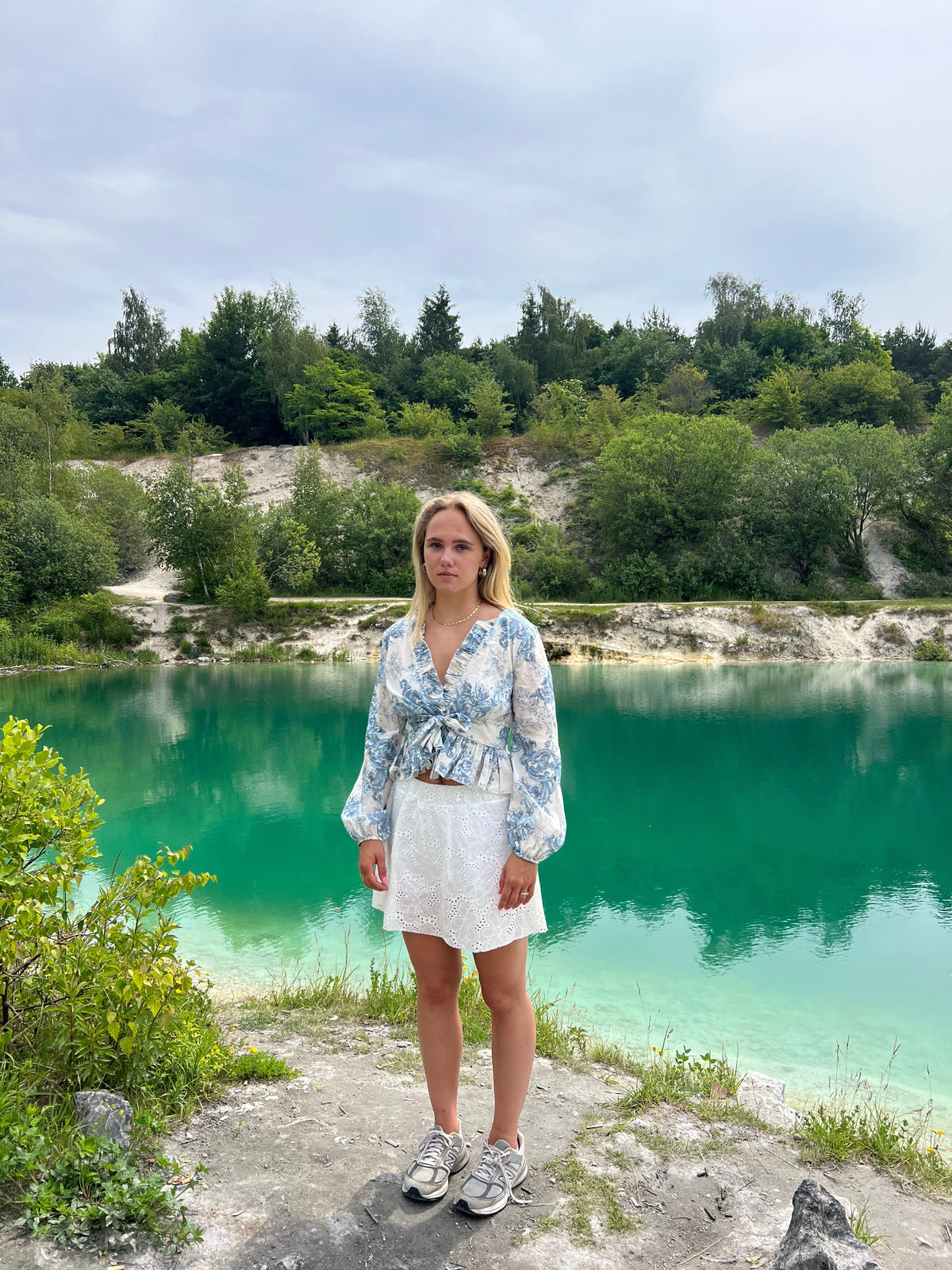 Agathe blouse - White/blue