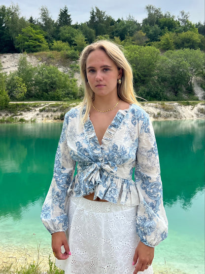 Agathe blouse - White/blue