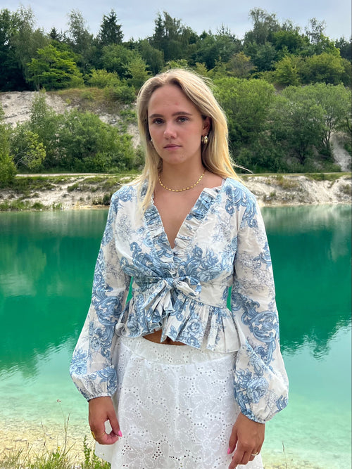 Agathe blouse - White/blue