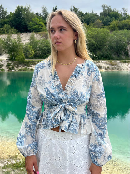 Agathe blouse - White/blue