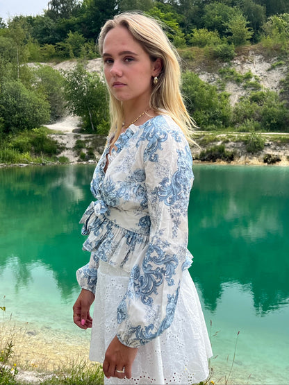 Agathe blouse - White/blue