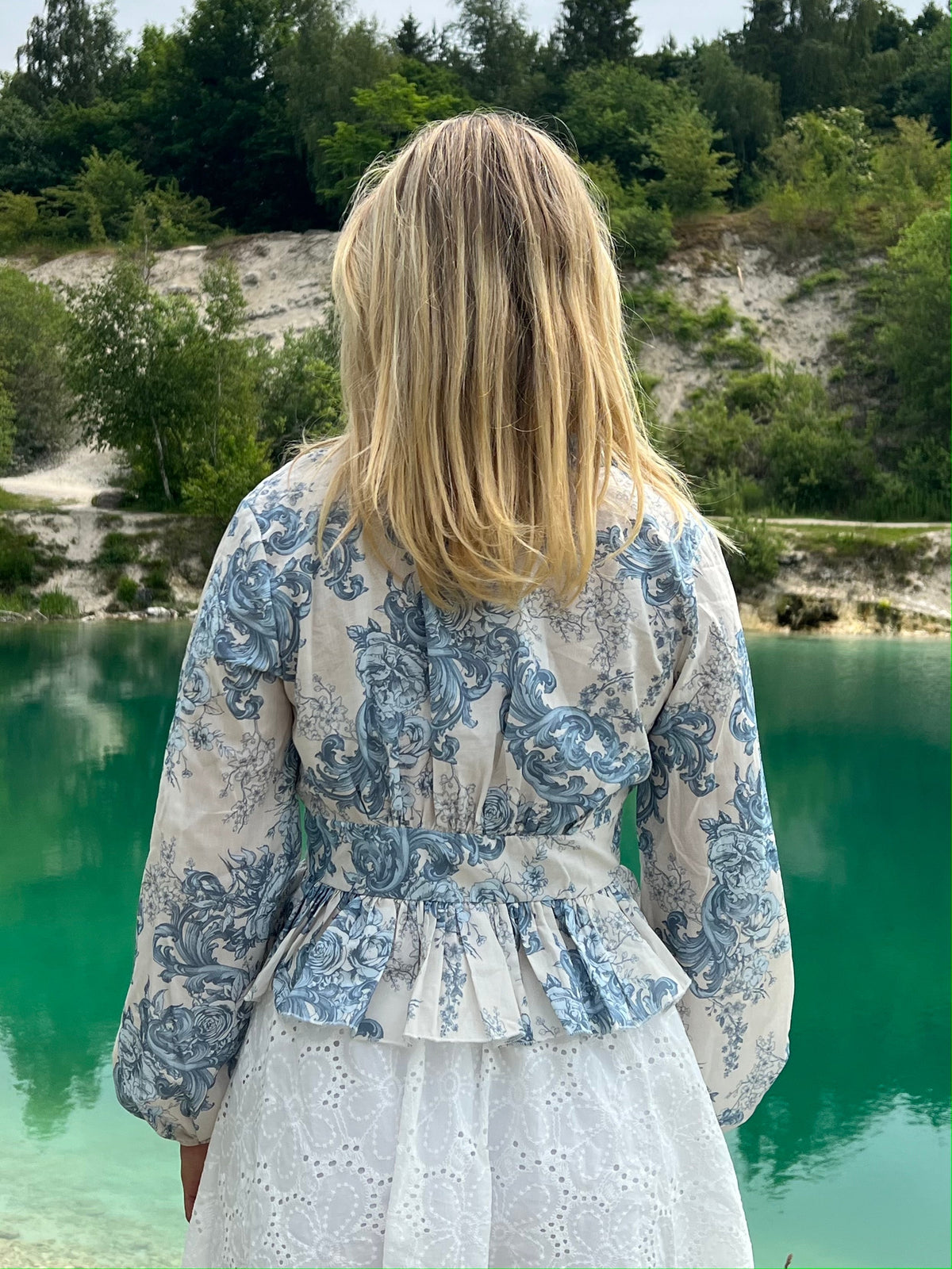 Agathe blouse - White/blue