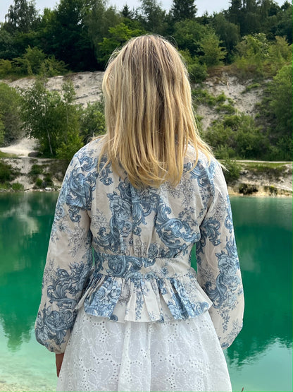 Agathe blouse - White/blue
