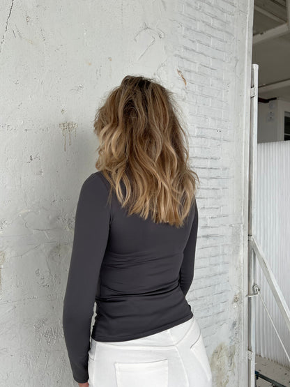 Luka long-sleeved blouse - dark grey