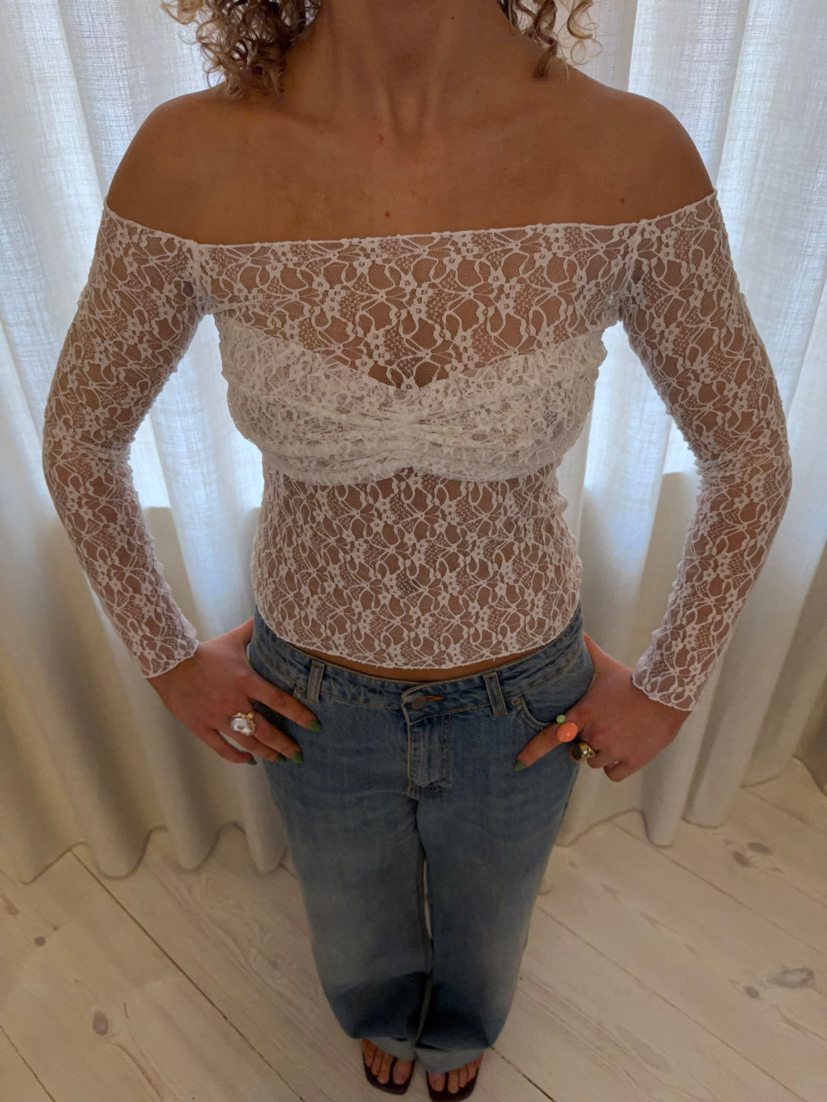 Inez lace blouse - White