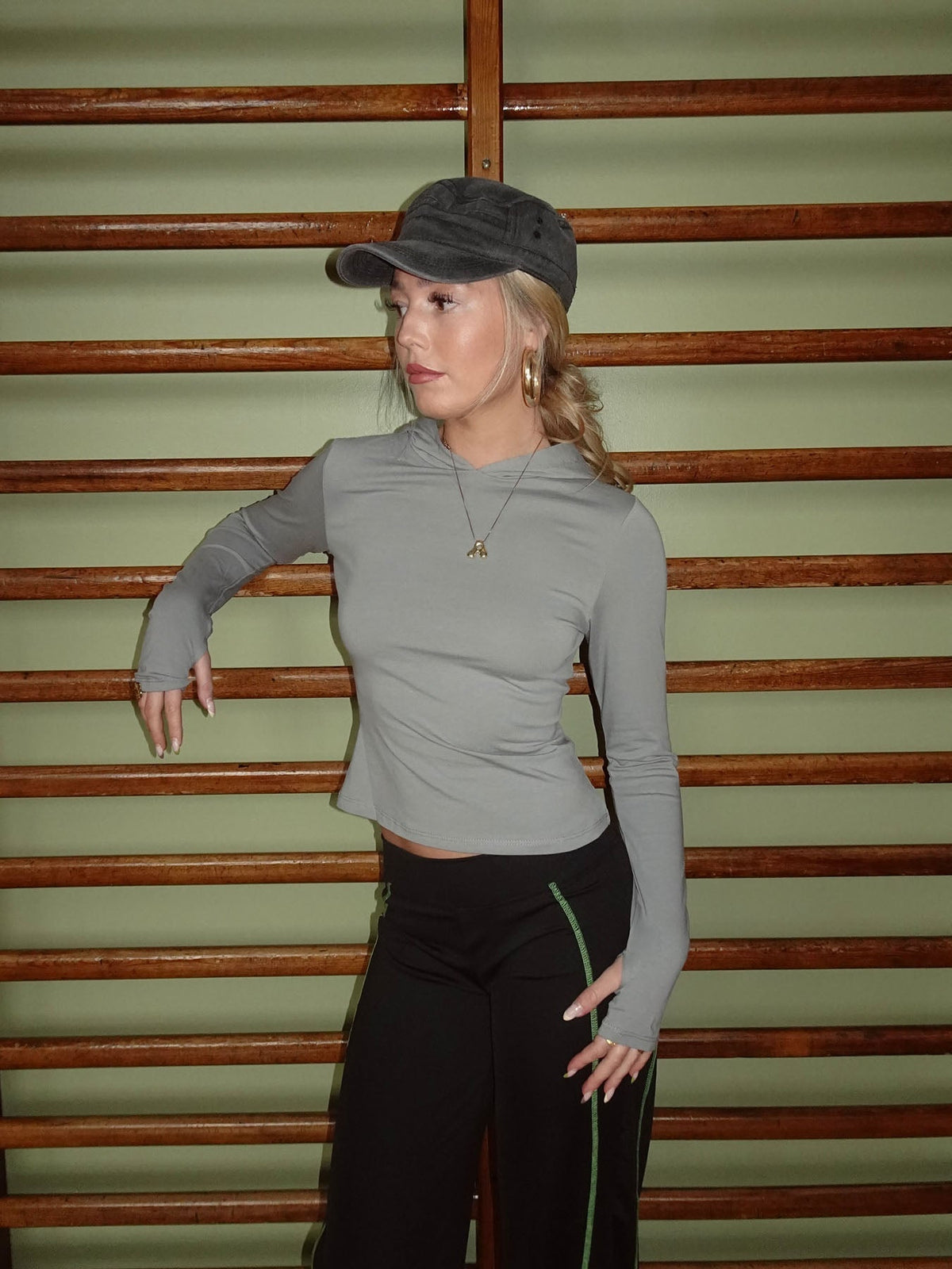 Astina blouse with hoodie - Grey