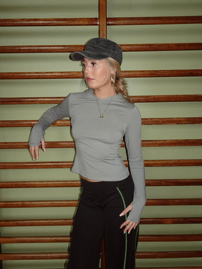 Astina blouse with hoodie - Grey