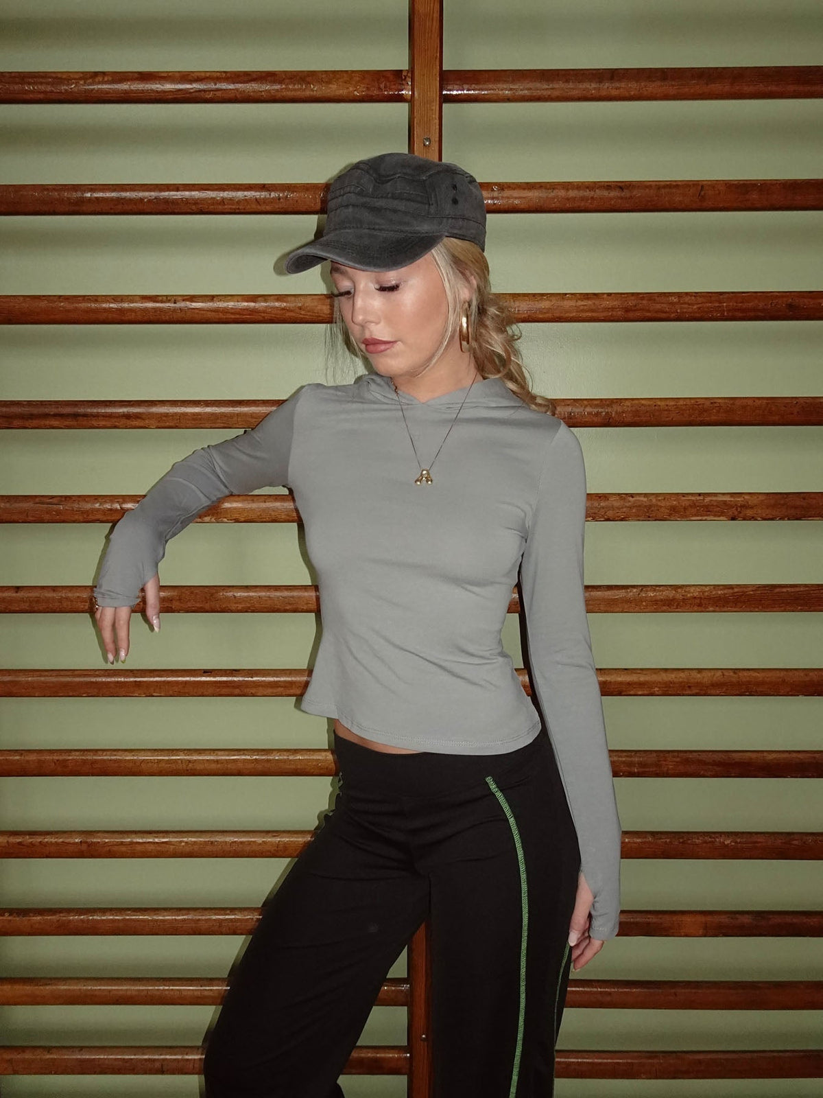 Astina blouse with hoodie - Grey
