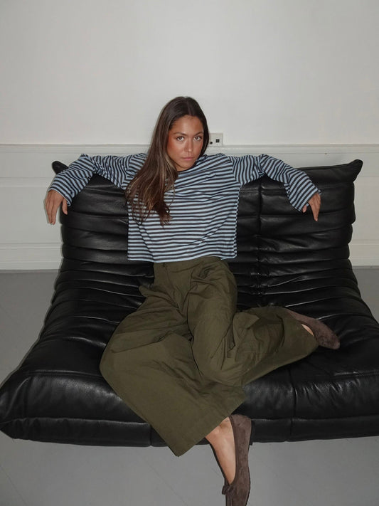 Lura striped blouse - Blue/brown