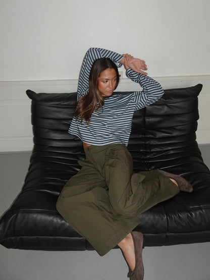 Lura striped blouse - Blue/brown