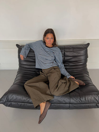 Lura striped blouse - Blue/brown
