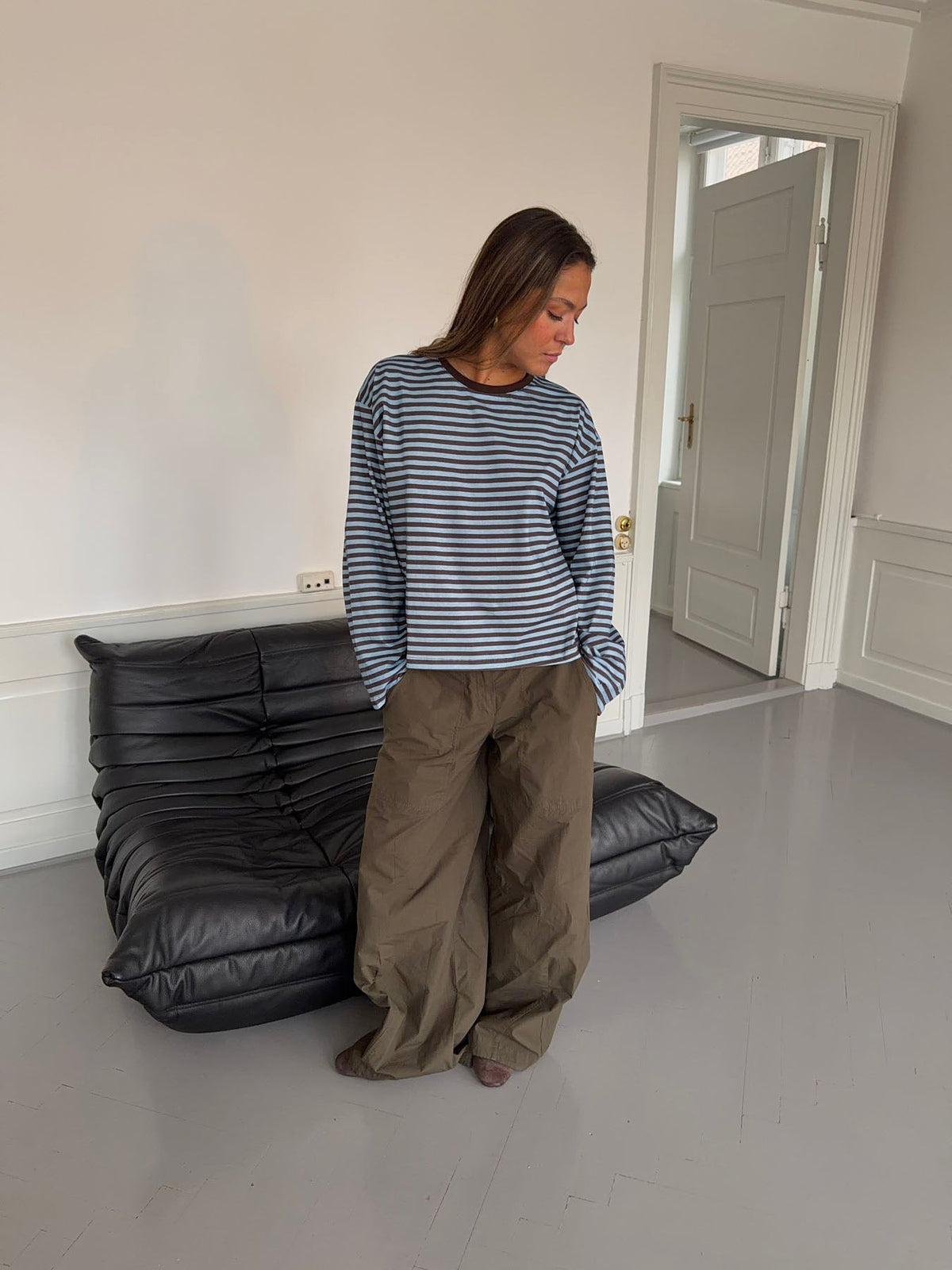 Lura striped blouse - Blue/brown