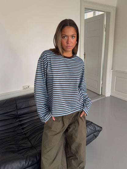 Lura striped blouse - Blue/brown