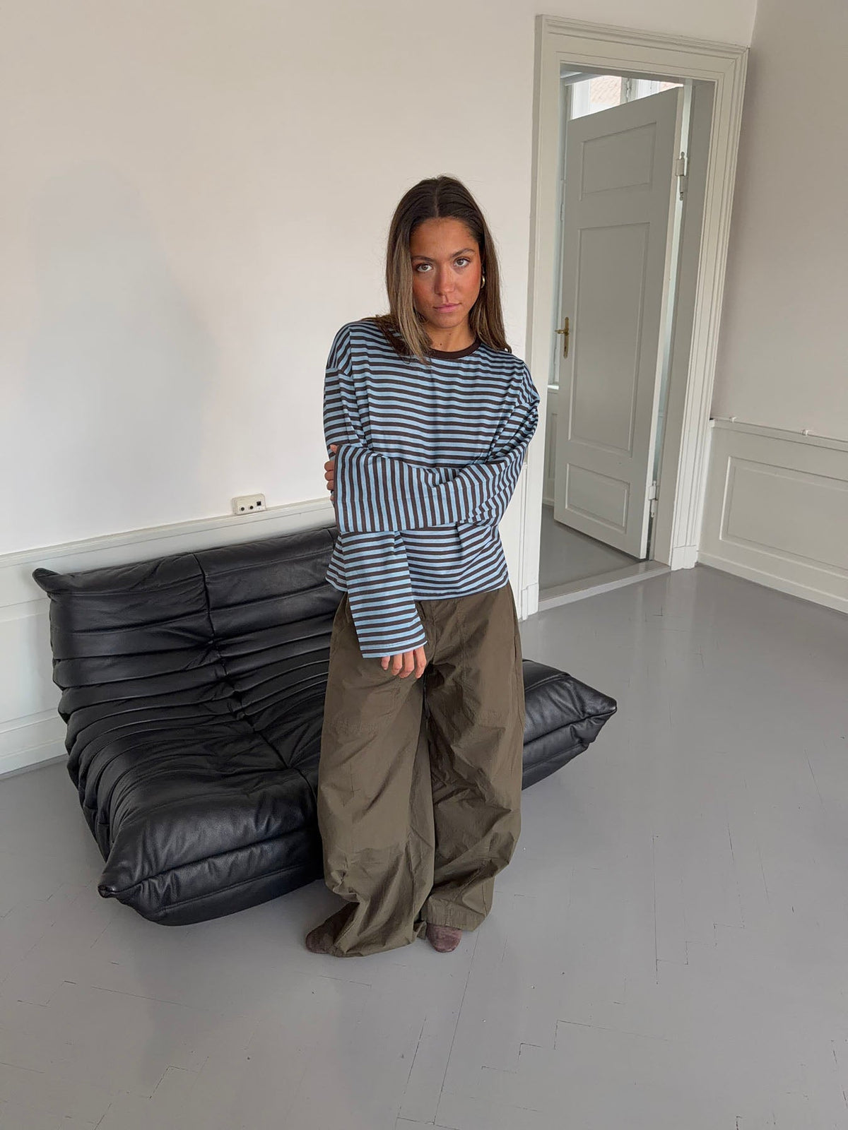 Lura striped blouse - Blue/brown