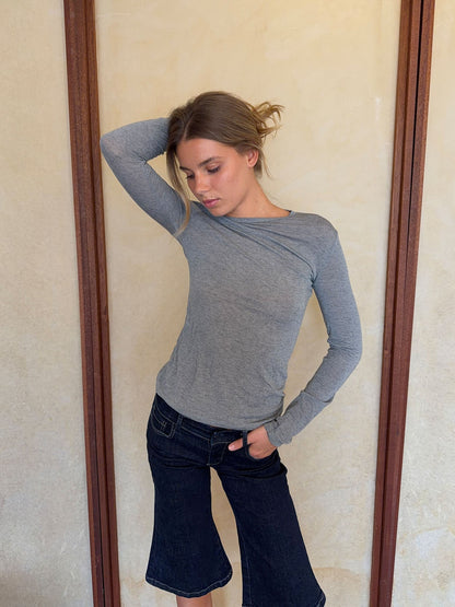 Suzy blouse with stripes - Grey