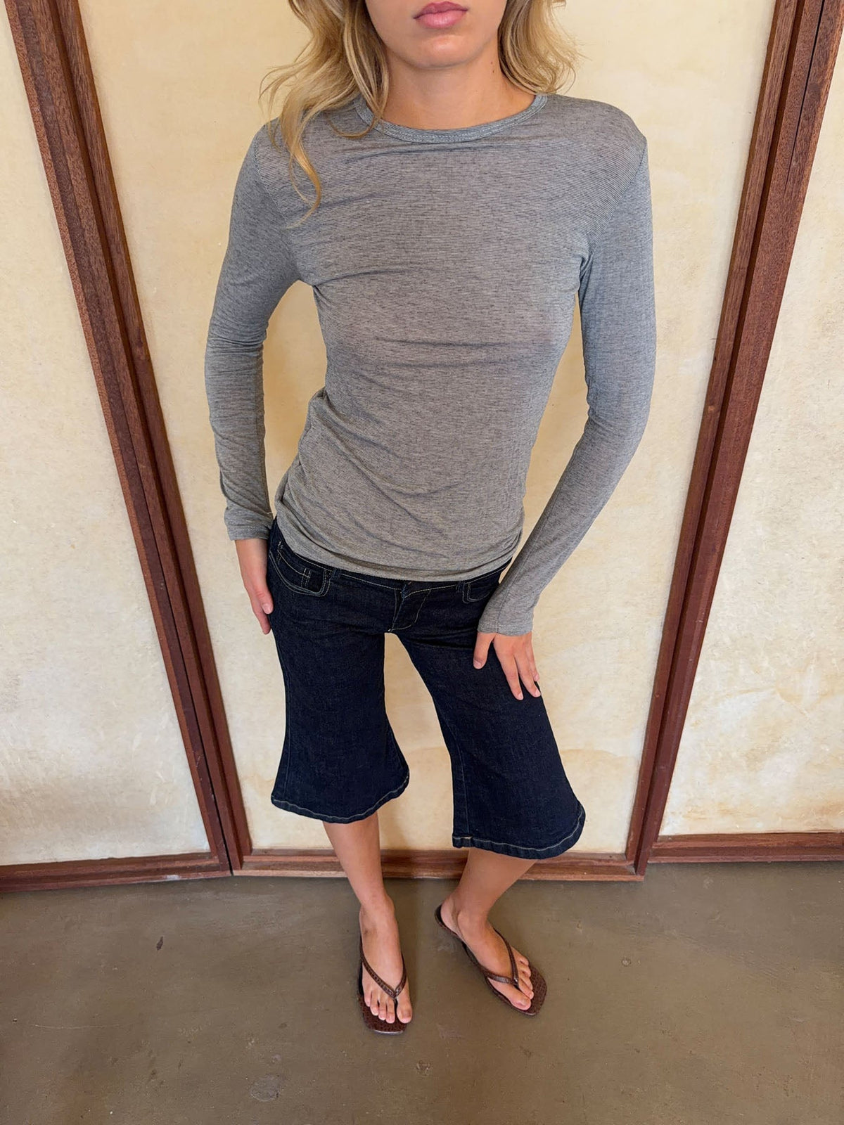Suzy blouse with stripes - Grey