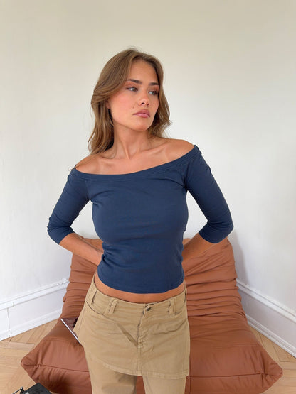 Sisivilia blouse with three quarter length sleeves - Navy