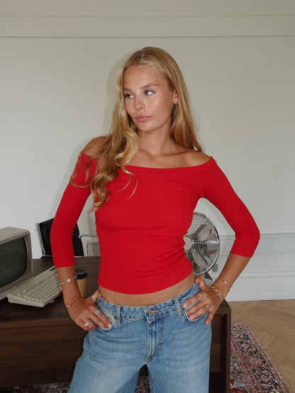 Sisivilia blouse with three quarter length sleeves - Red
