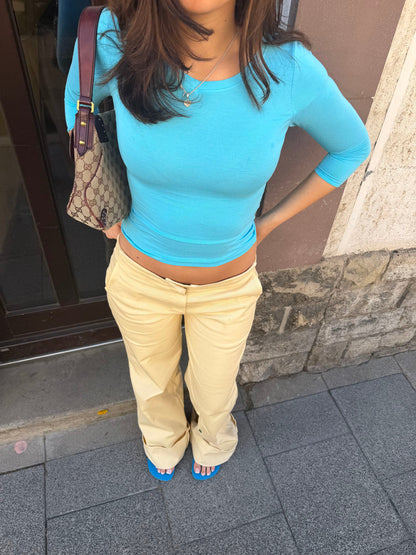 Tessy blouse with 3/4 sleeves - Blue