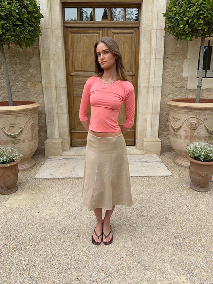 Tessy blouse with 3/4 sleeves - Coral