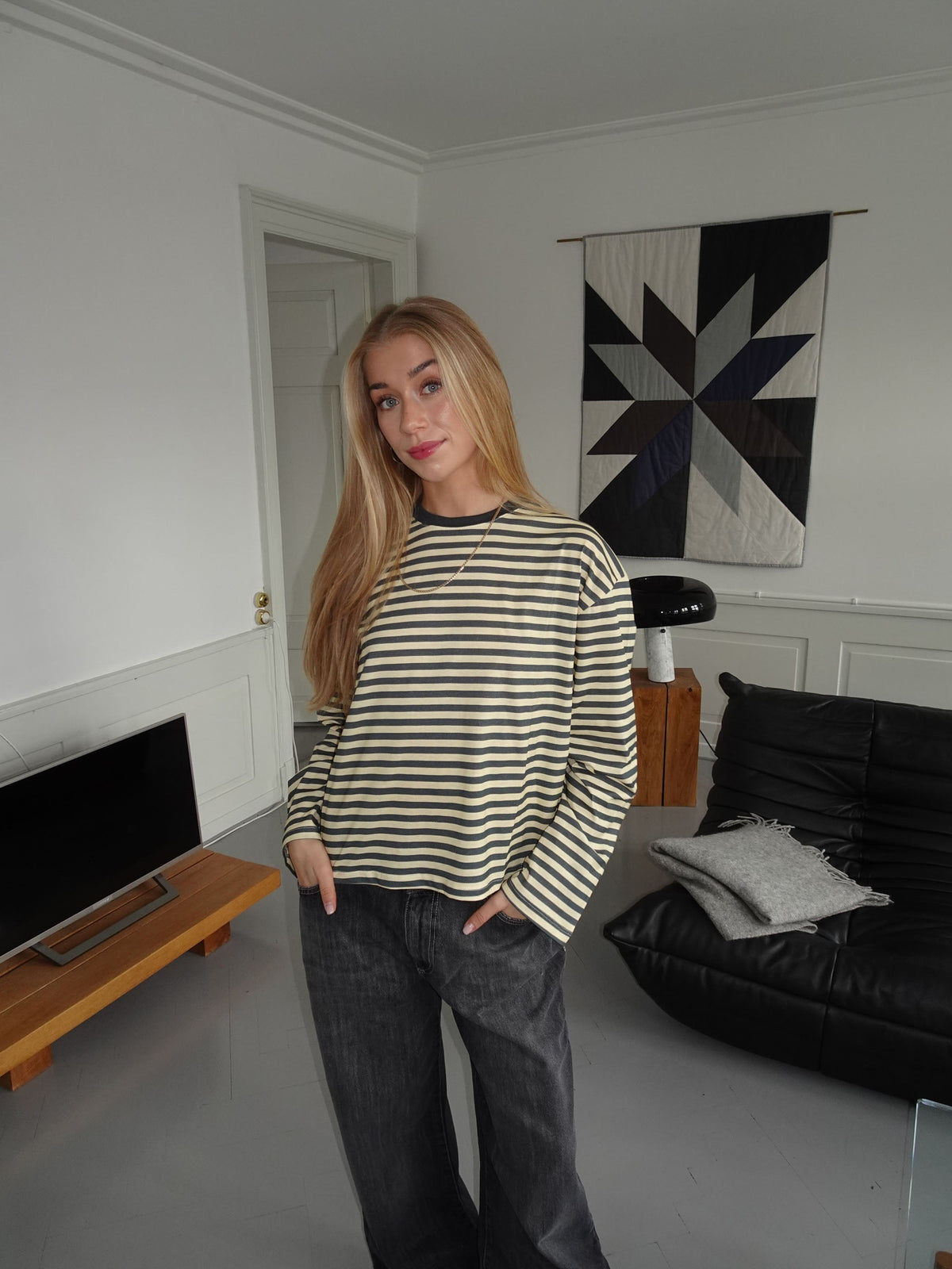 Lura striped blouse - Yellow/grey