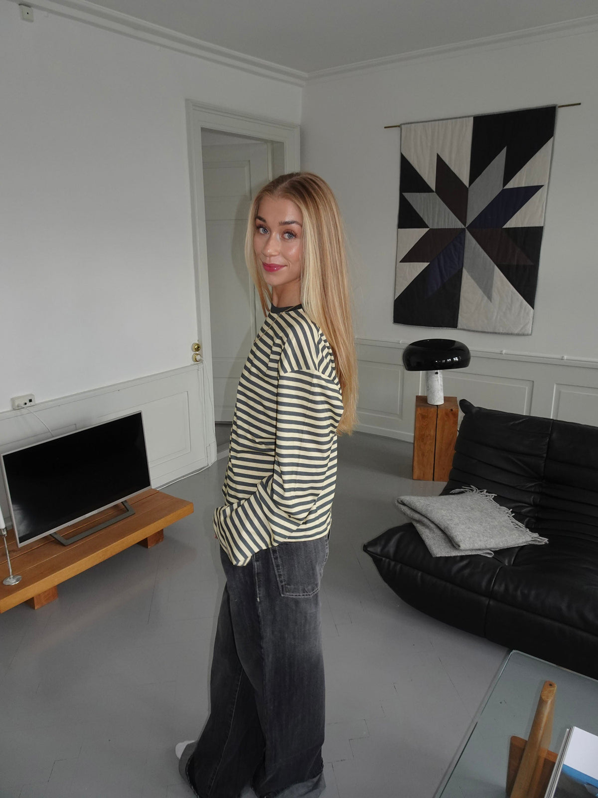 Lura striped blouse - Yellow/grey