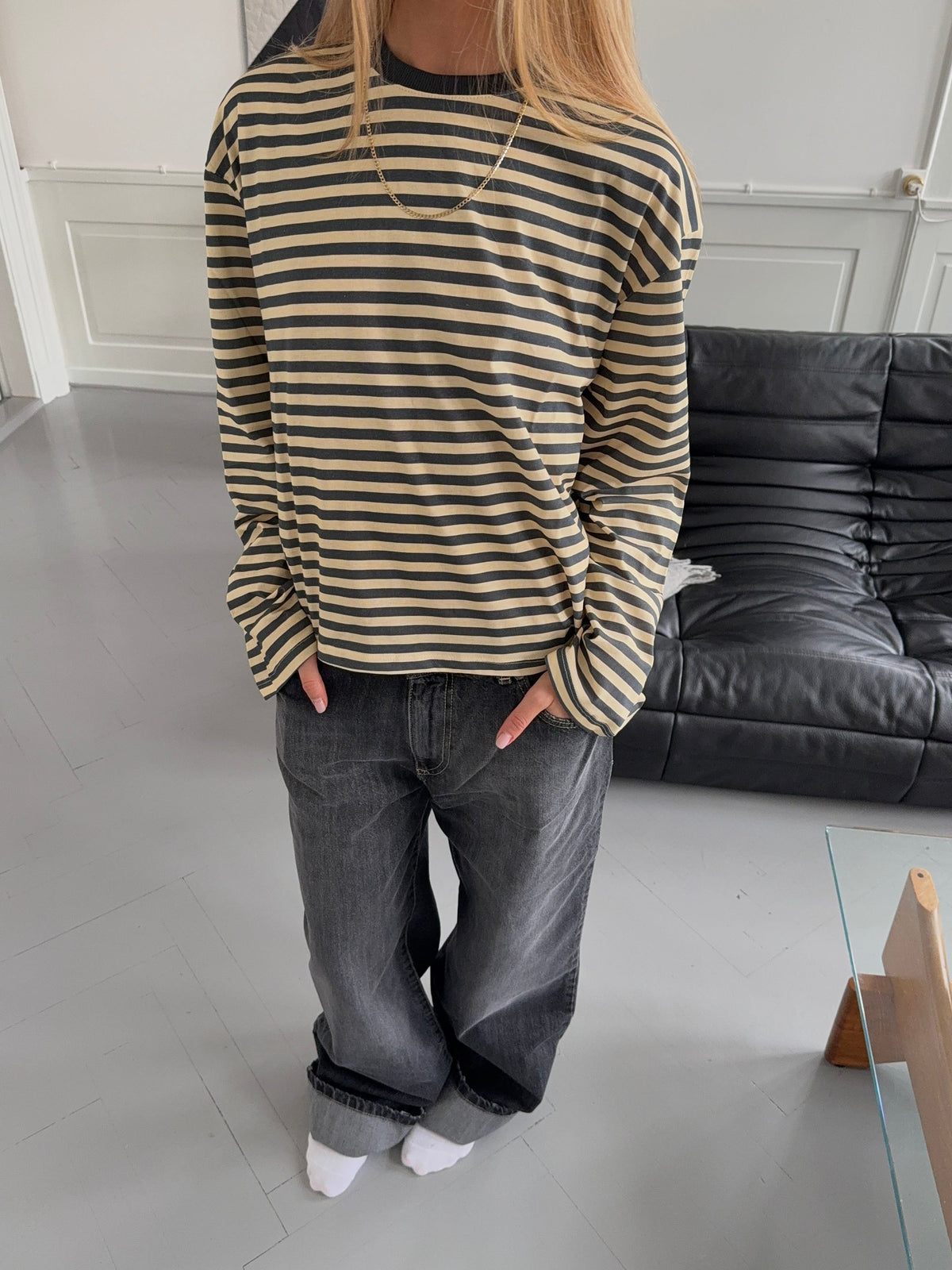 Lura striped blouse - Yellow/grey