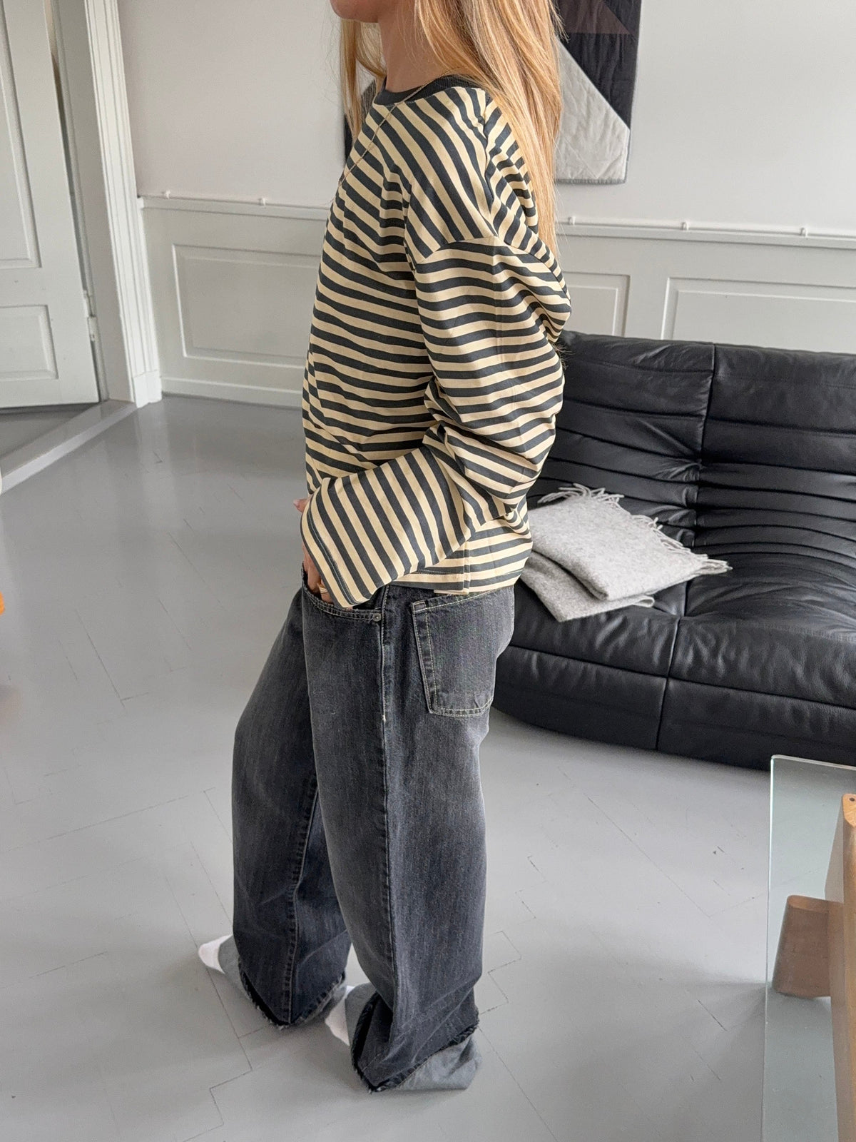 Lura striped blouse - Yellow/grey