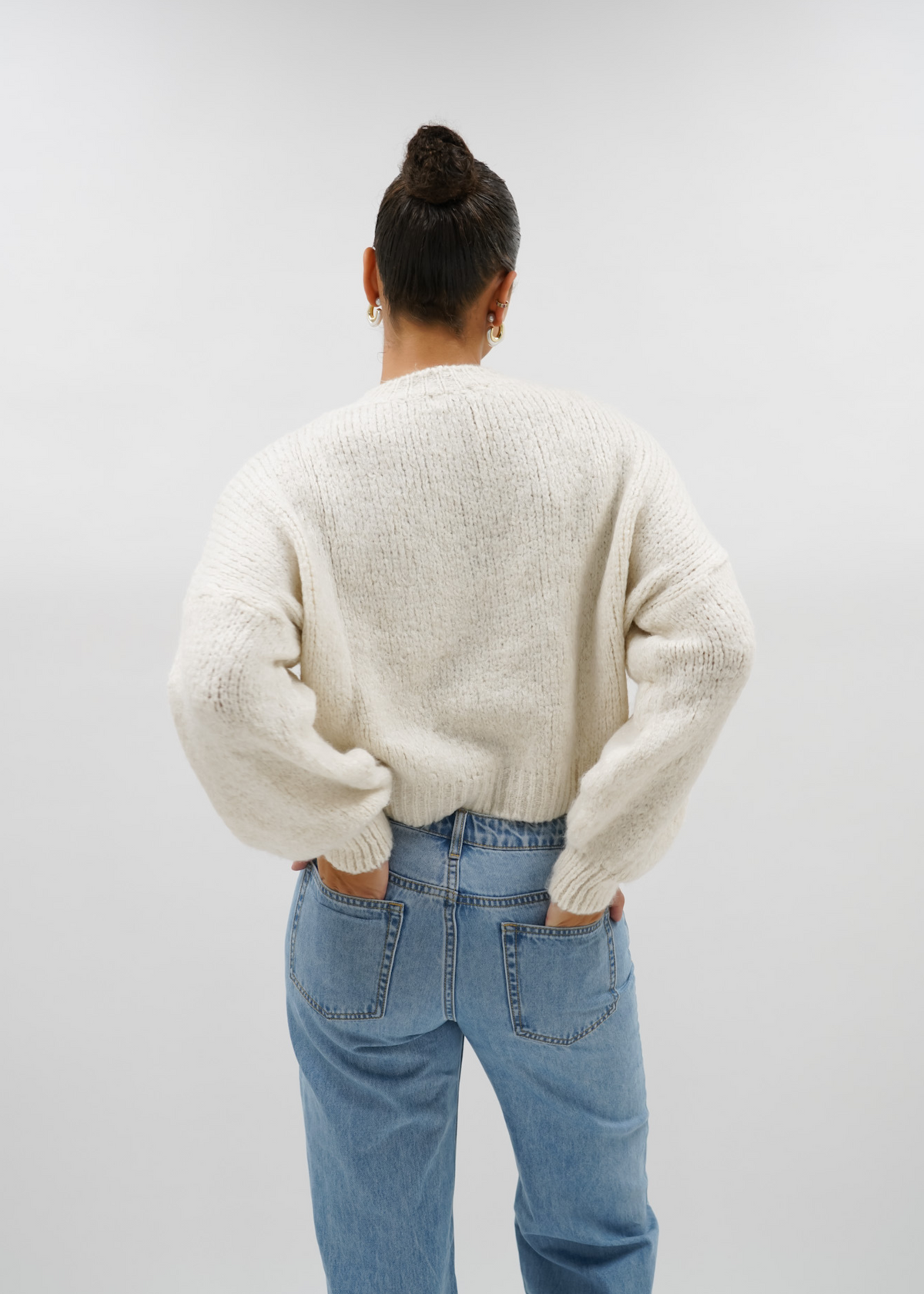 Knitted sweater crème (tall)