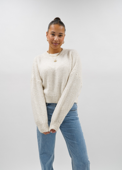 Knitted sweater crème (tall)