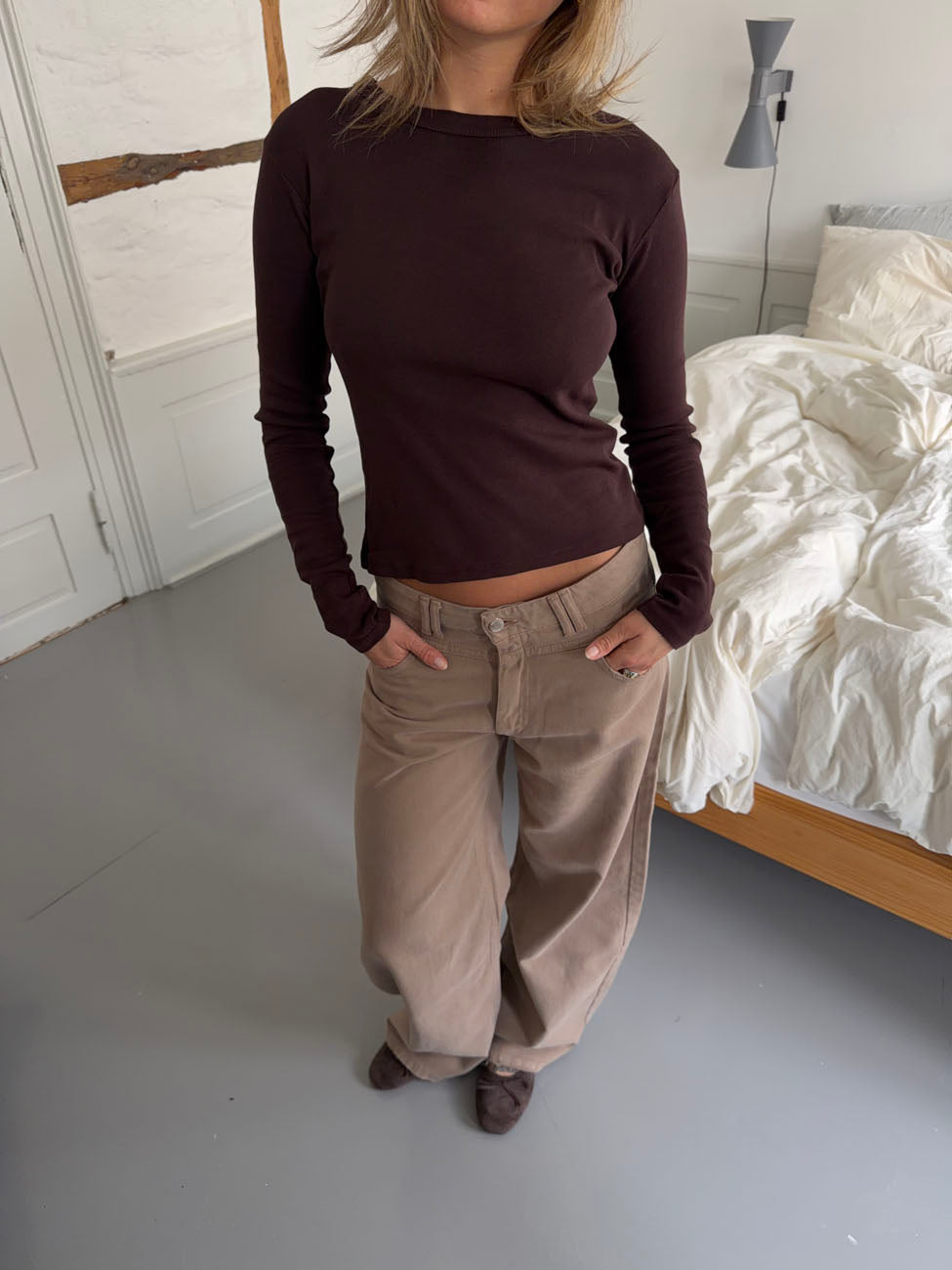 Roleo blouse with long sleeves – Brown