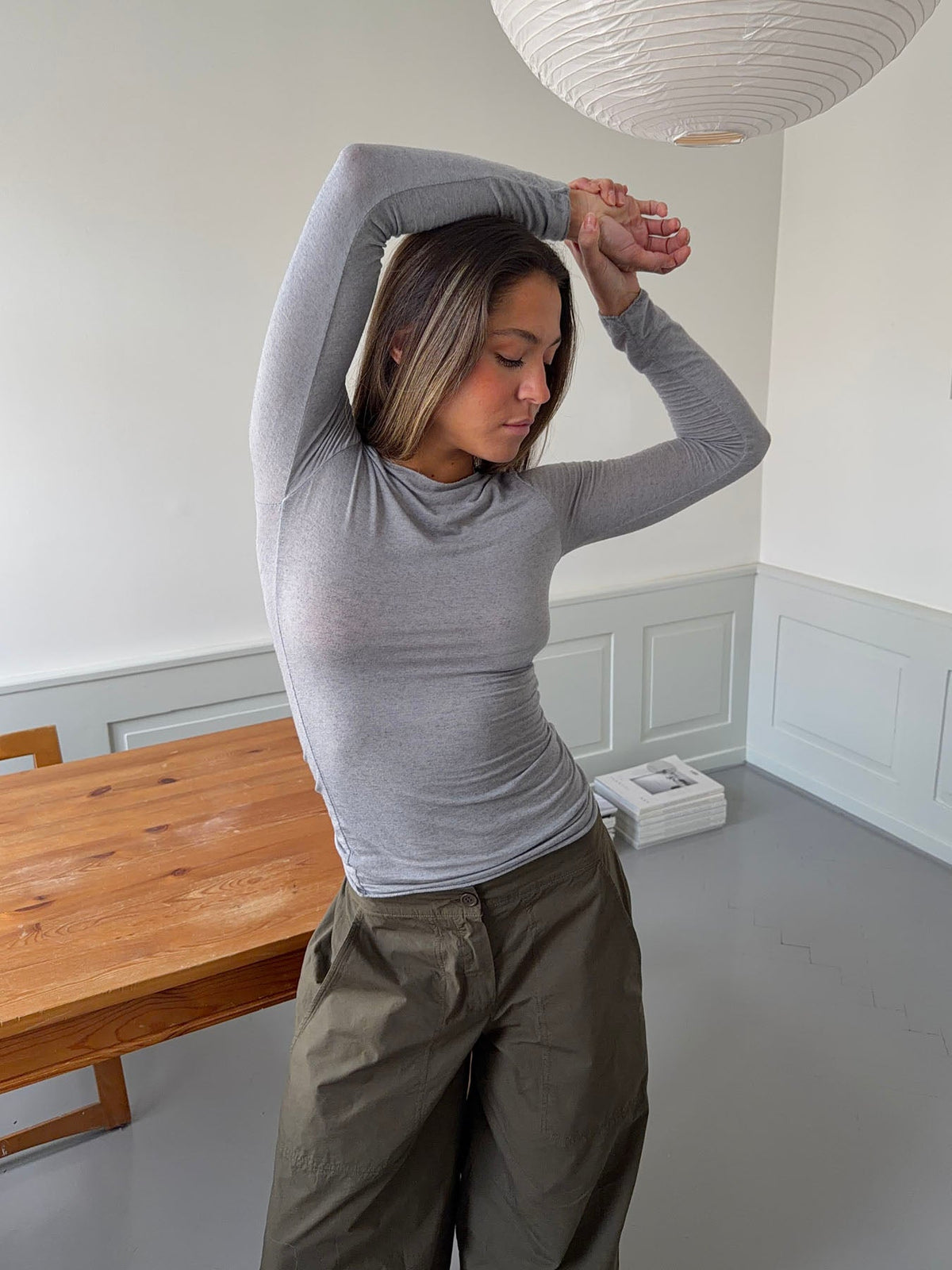 Kaia long-sleeved cashmere blouse - Grey