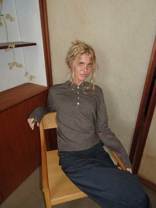 Jajana polo knit - Brown