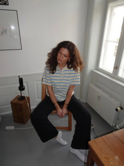Autine striped polo t-shirt – Yellow/blue